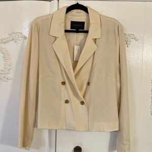 Cream lined short blazer. Banana Republic SZ 18. NWT